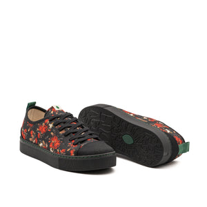 Vegan sneaker roses black