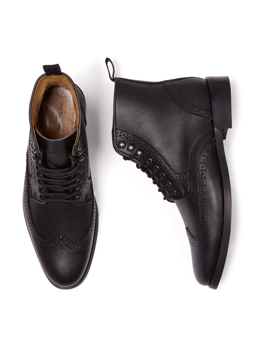 bottines noire avec motifs brogue