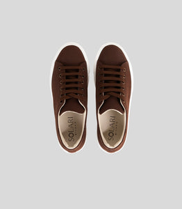 baskets en suede vegan marron