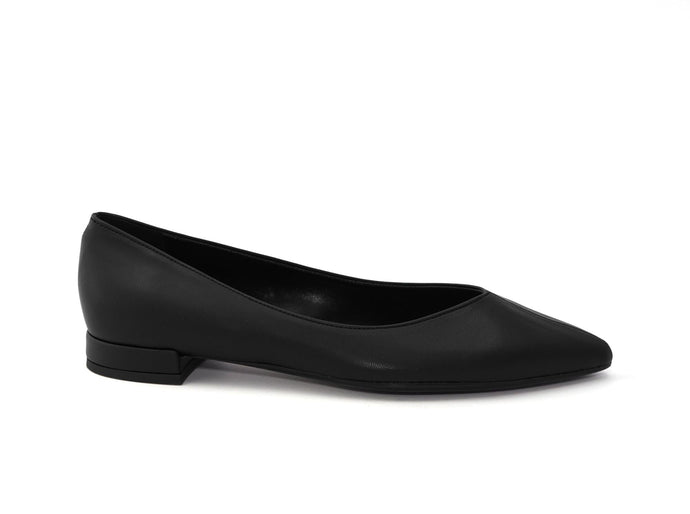 ballerines noires à bout pointu en cuir vegan