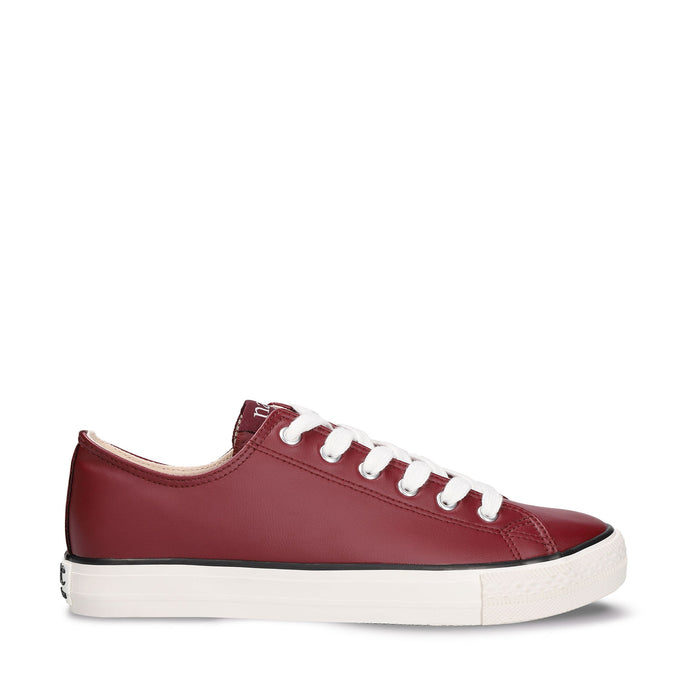 Baskets basse en cuir vegan de pomme rouge