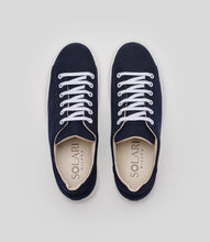 Load image into Gallery viewer, baskets en suede vegan bleu marine