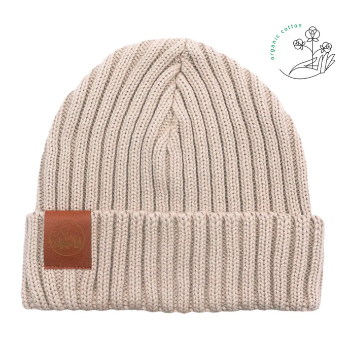 bonnet ecologique coton bio beige