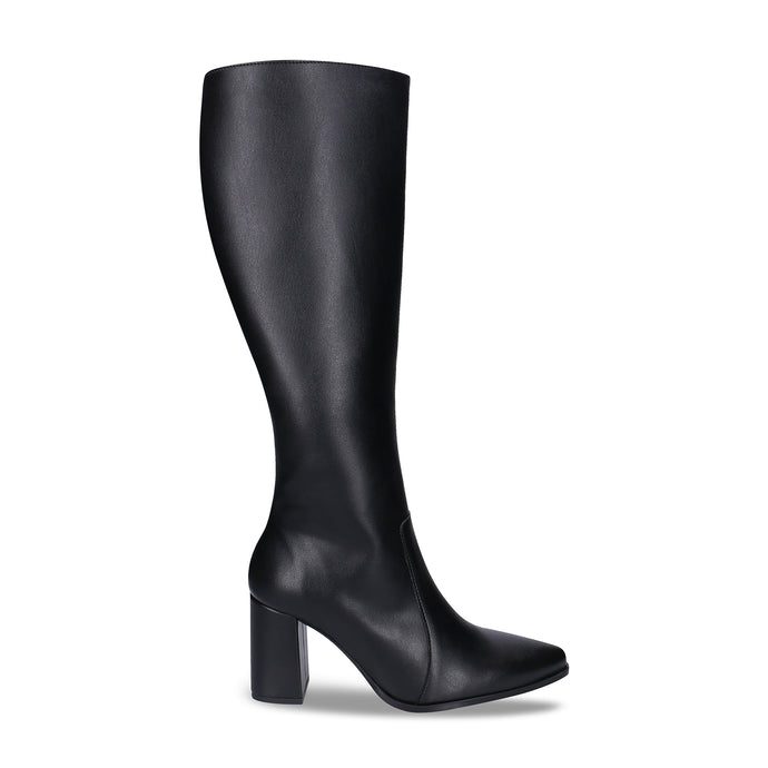 Bottes à talon haut en cuir vegan noir