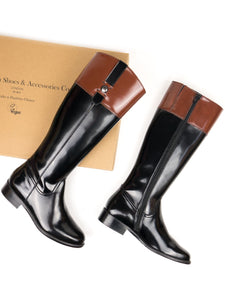 bottes vegan élégante noire et marron