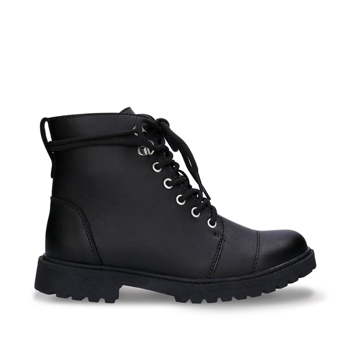 Bottines noires à lacets fourrées avec une doublure chaude en coton bio