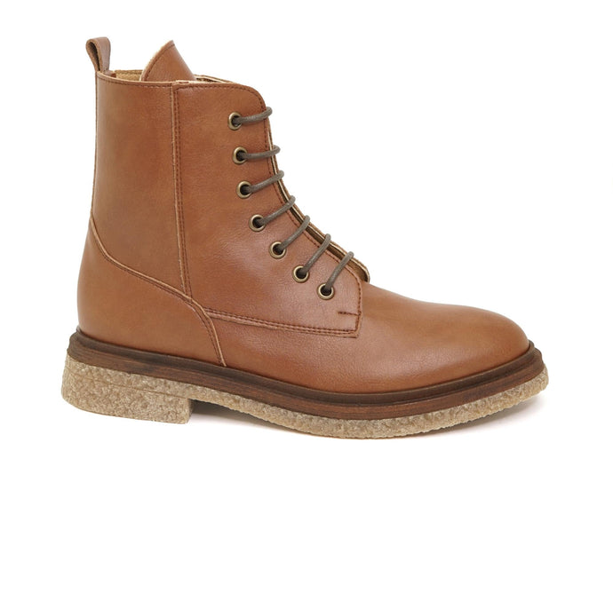 bottines vegan à lacet marron