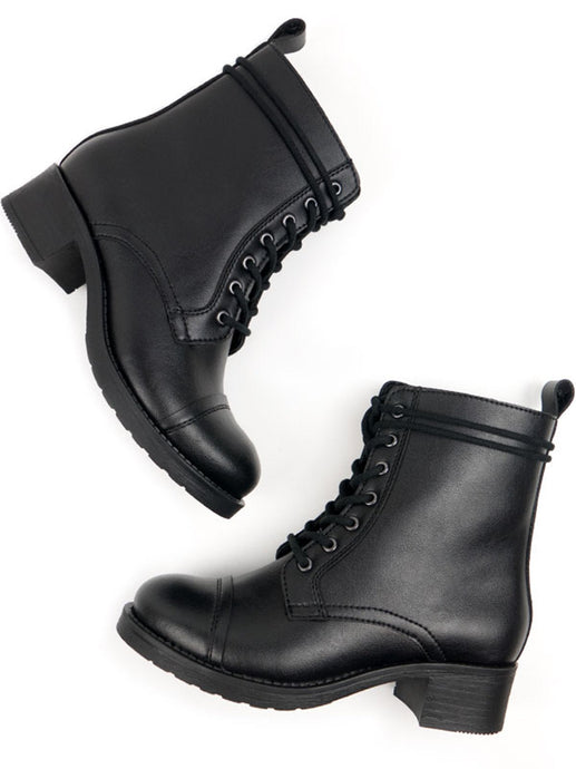 bottines noires vegan à lacet