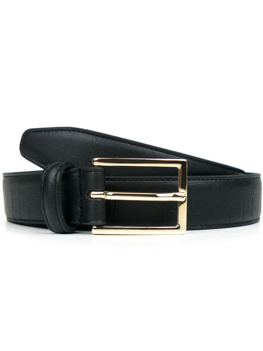 ceinture vegan femme noir boucle doré