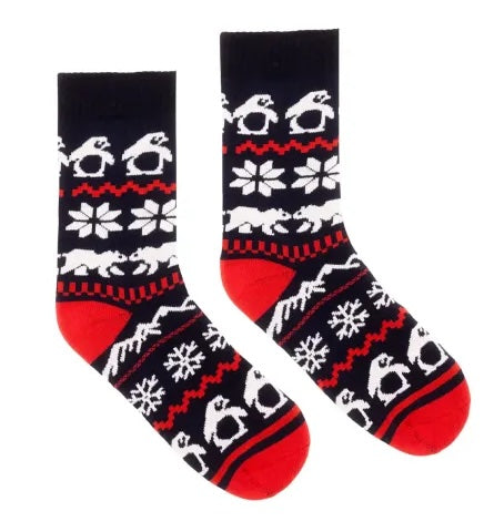 chaussettes épaisses chaudes  motifs penguins