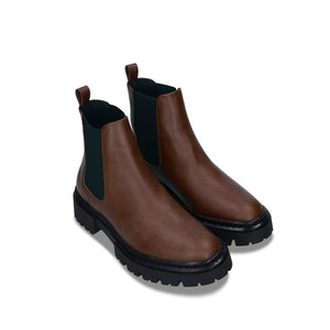 Bottines chelsea marron avec grosses semelle épaisse chunky