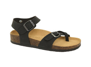 sandales vegan noires avec semelles en liège