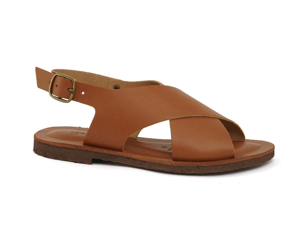 sandales eco responsable en cuir vegan marron