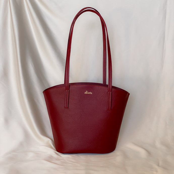 Mini burgundy mimosa tote bag